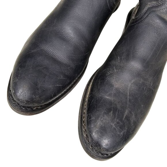 Vintage Acme Boot Black Leather Western Cowboy Boots Mens 8.5D - Picture 15 of 16